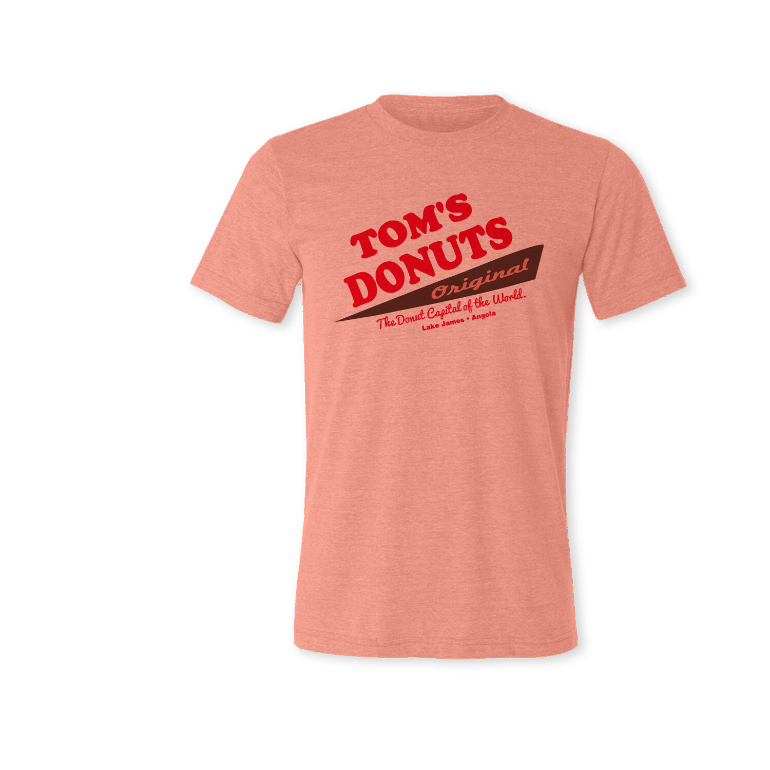Classic Tom's Donuts Original Tri-Blend T-Shirt- Peach