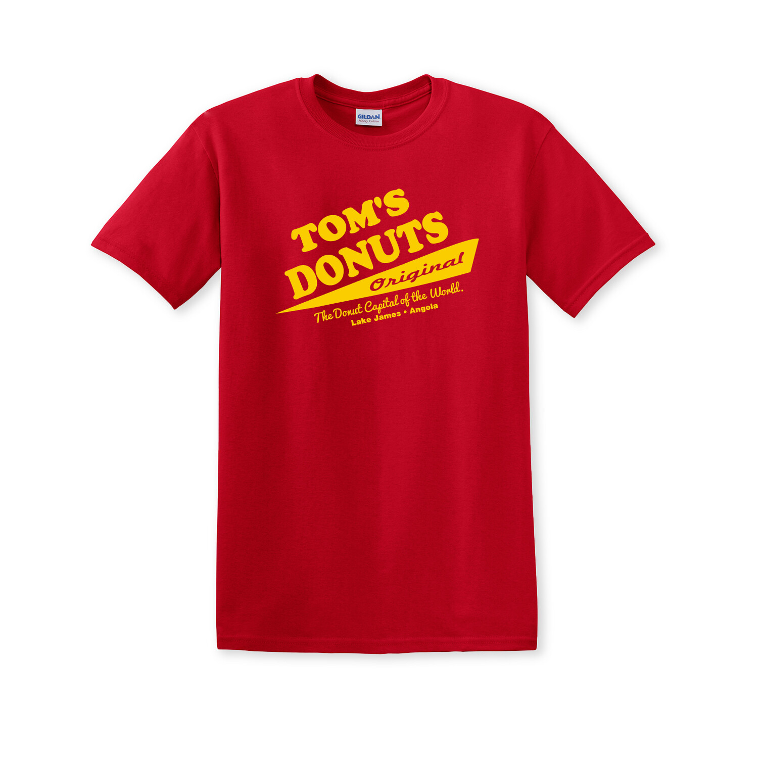 Classic Tom's Donuts Original Cotton T-Shirt- Red