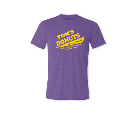 Classic Tom's Donuts Original  Tri-Blend T-Shirt- Purple