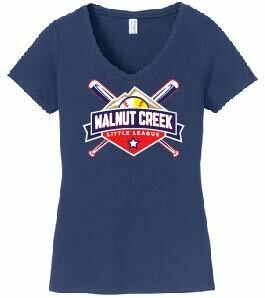 Ladies Navy V-neck T-shirt