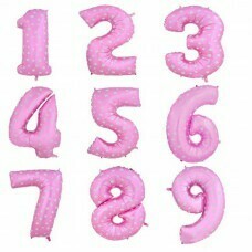 Цифра фольгированная гигантская детская, розовый