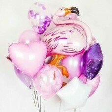 Композиция из воздушных шаров «Розовый Фламинго» №162