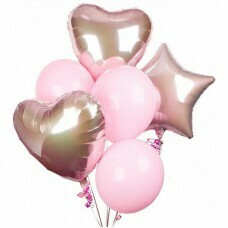 Композиция из воздушных шаров «Сердечно-розовая» №26
