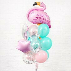 Композиция из воздушных шаров «Фонтан Фламинго для Фотосессии» №160