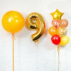 Композиция из воздушных шаров «Важная дата 9» №113 (Цифра на выбор)