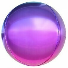 Шар (24''/61 см) Сфера 3D, Фиолетовый/Фуше, Градиент