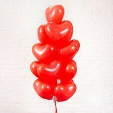 Композиция из воздушных шаров «Сердца красные » 17 шт. №184