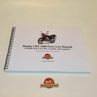 Factory Parts List Manual, CBX1000 - HPL022