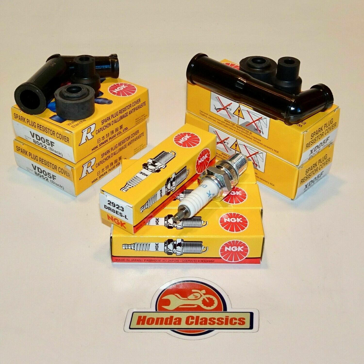 Spark Plugs & Caps Set, NGK KIT040