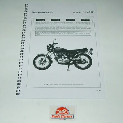 Factory Set-Up Manual, CB400F - HWM007