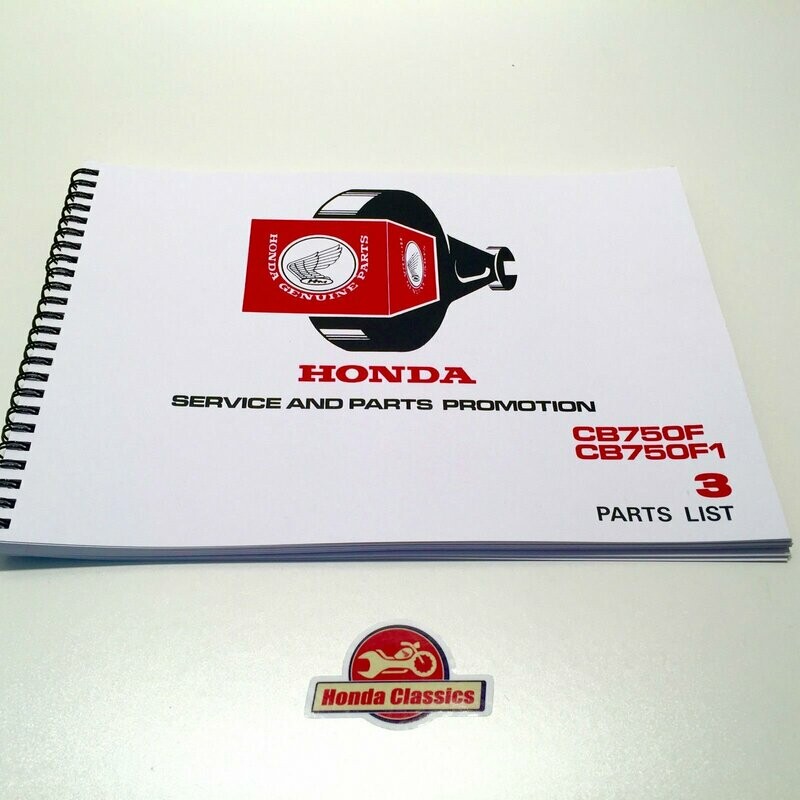 Factory Parts List Manual, CB750F - HPL015
