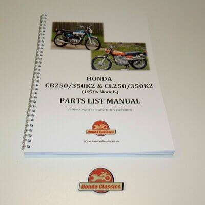 Factory Parts List Manual, CB250/350 - HPL018