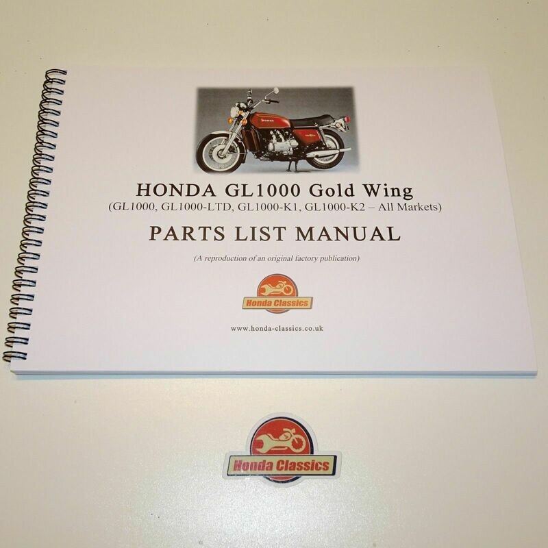 Factory Parts List Manual, GL1000 Gold Wing - HPL020