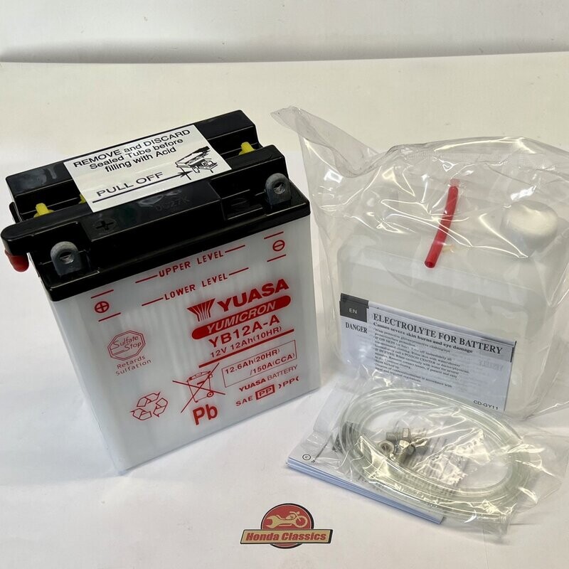 Battery, Yuasa with Acid Pack - YB12A-A