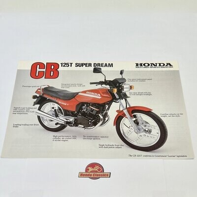 Honda CB125TD Super Dream Sales Brochure. HSB644