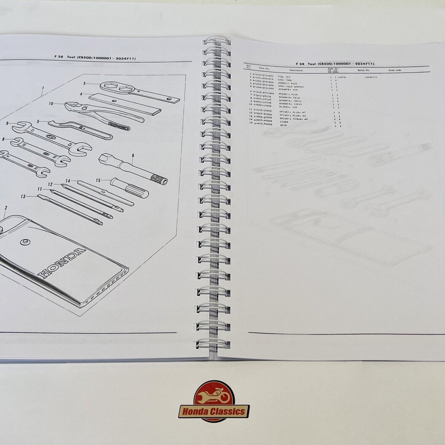Factory Parts List Manual, CB500 Four - HPL024