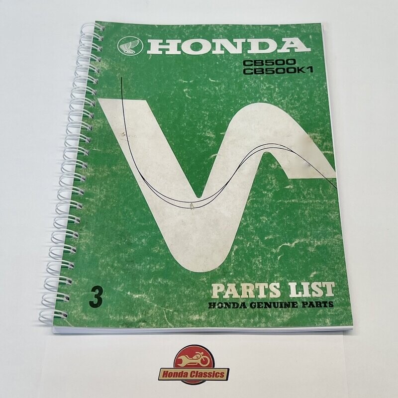 Factory Parts List Manual, CB500 Four - HPL024