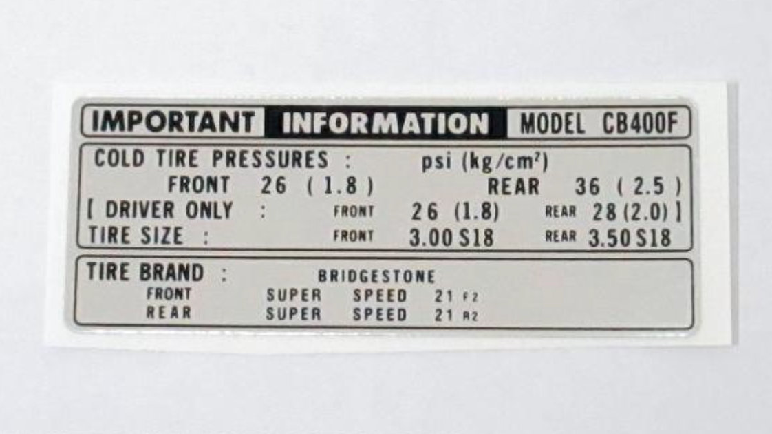 Decal, Tyre Caution. 87505-377-610P