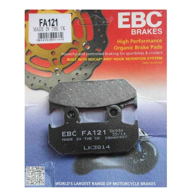Front Brake Disc Pads, Pair. EBC-FA121