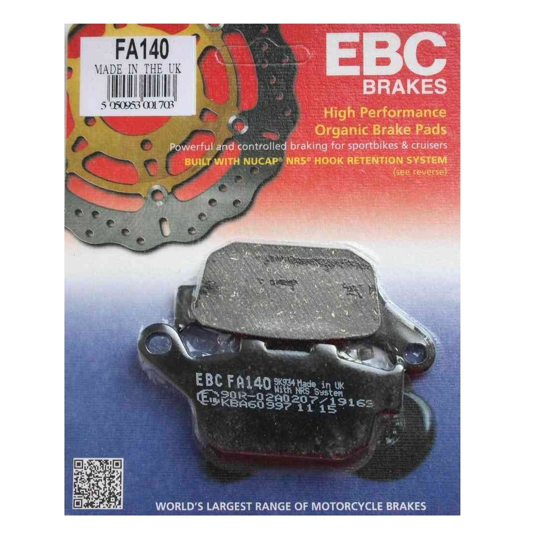 Rear Brake Disc Pads, Pair. EBC-FA140