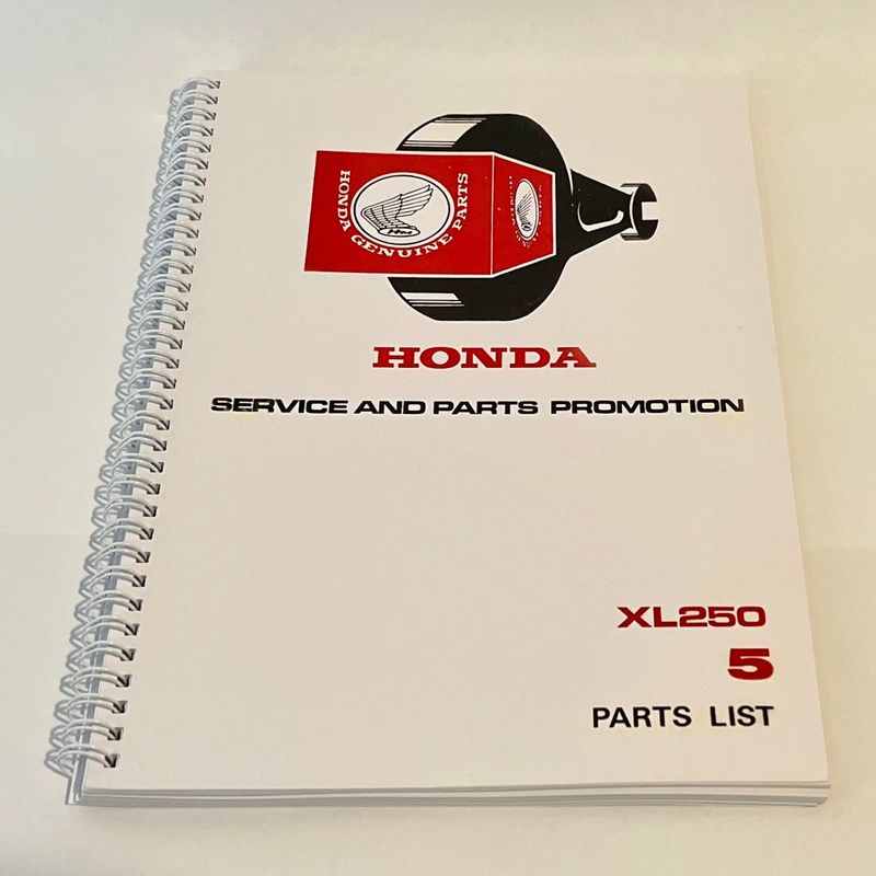 Factory Parts List Manual, XL250 Motosport- HPL027