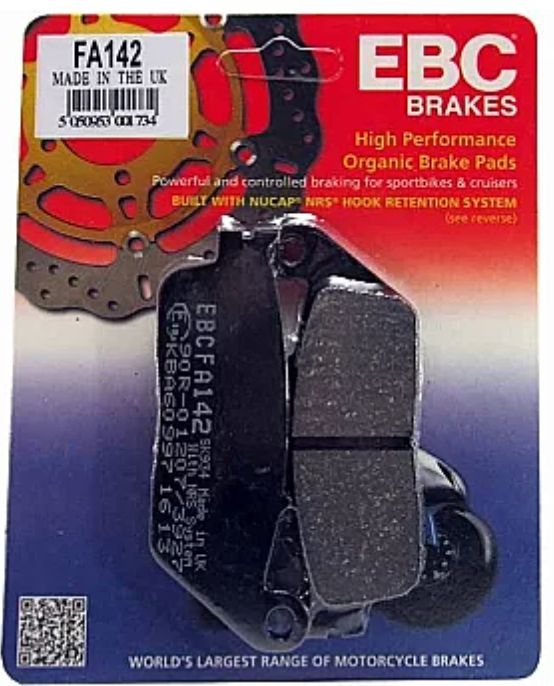Front Brake Disc Pads, Pair. EBC-FA142 Front Brake Disc Pads, Pair. EBC-FA142