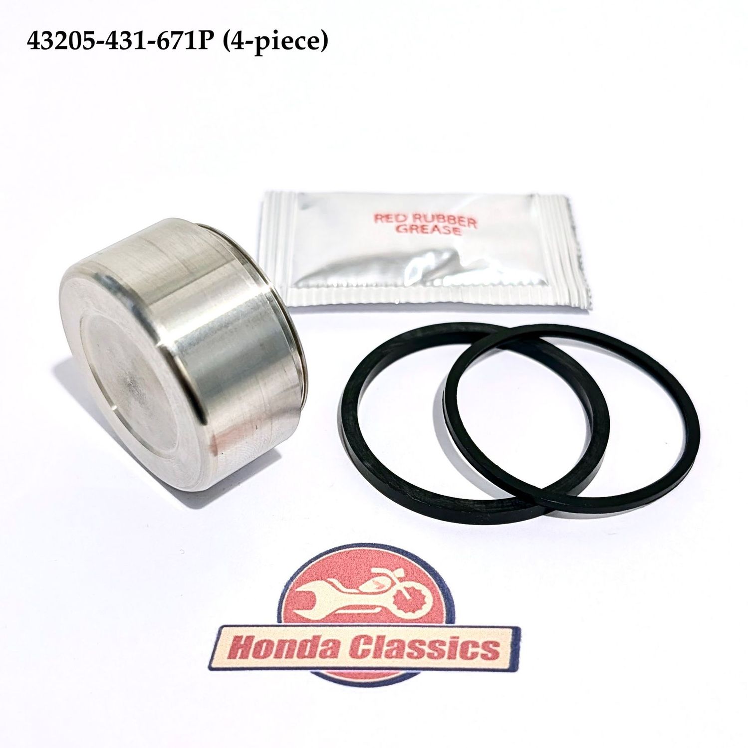 Rear Brake Caliper Piston, Stainless-Steel & Seal - 43205-431-671P Rear Brake Caliper Piston, Stainless-Steel & Seal - 43205-431-671P