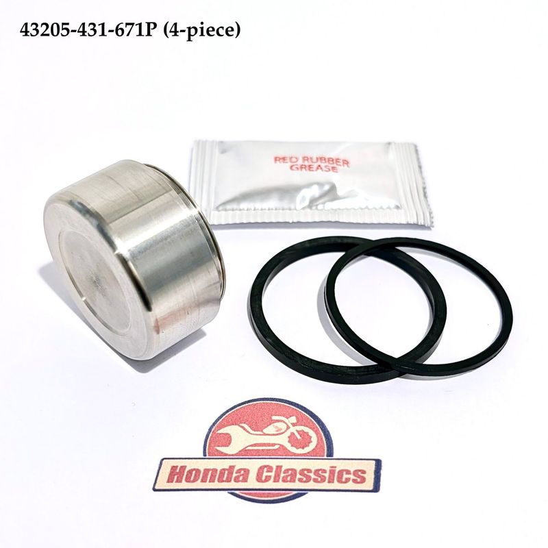 Rear Brake Caliper Piston, Stainless-Steel & Seal - 43205-431-671P Rear Brake Caliper Piston, Stainless-Steel & Seal - 43205-431-671P