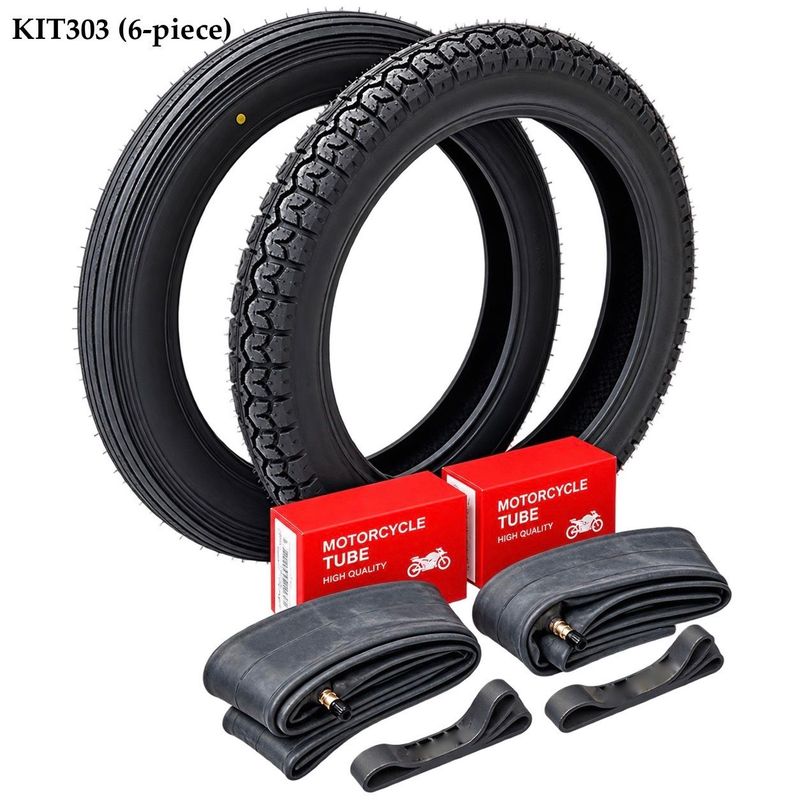 Front & Rear Tyre, Inner Tube & Rim Tape Set - KIT303 Front & Rear Tyre, Inner Tube & Rim Tape Set - KIT303