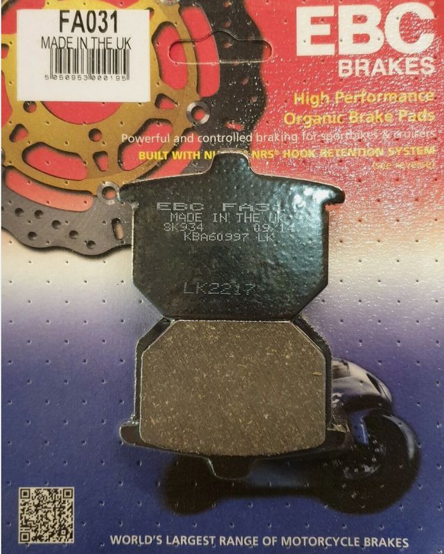 Brake Disc Pads, Pair. EBC-FA031