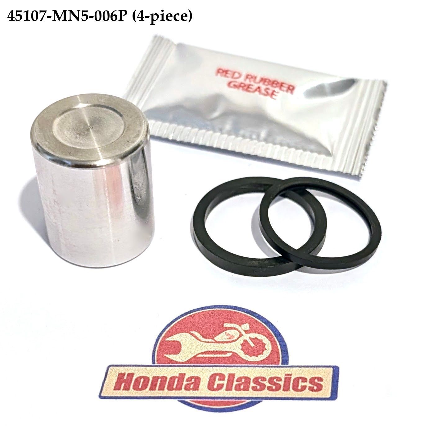Brake Caliper Piston Stainless-Steel & Seals (4-piece). 45107-MN5-006P