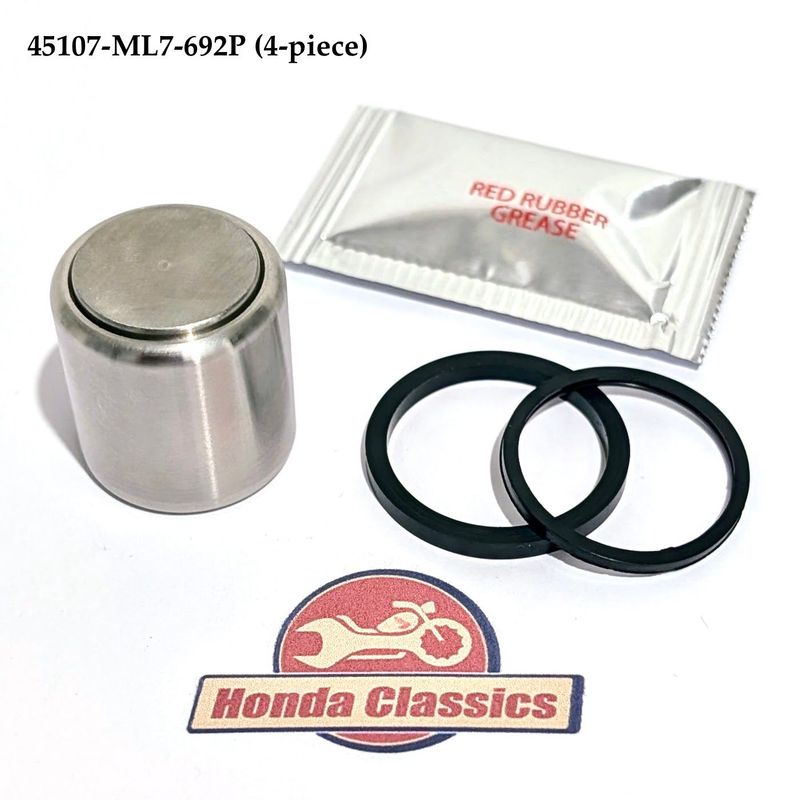 Front Brake Caliper Piston Stainless Steel & Seals Set. 45107-ML7-692P Front Brake Caliper Piston Stainless Steel & Seals Set. 45107-ML7-692P
