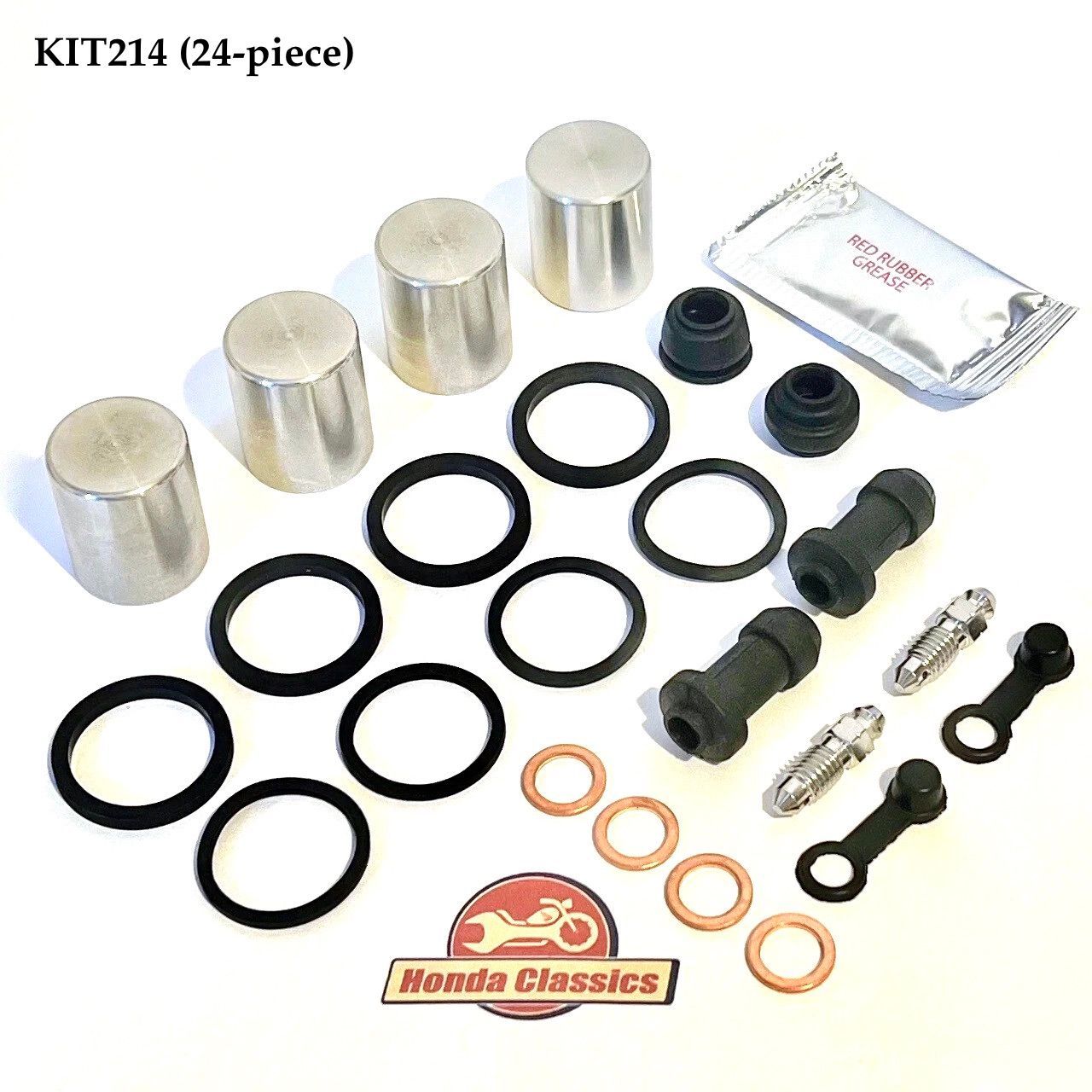 Front Brake Caliper Pistons x 4 & Repair Kit - KIT214 Front Brake Caliper Pistons x 4 & Repair Kit - KIT214