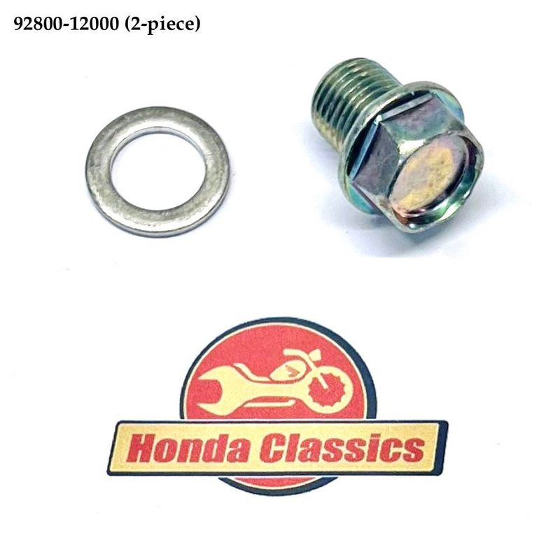 Engine Oil Sump Drain Bolt & Washer, 12mm (2-piece). 92800-12000