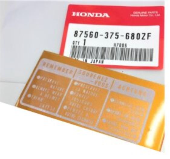 Decal, Caution (White) 87560-375-680ZF