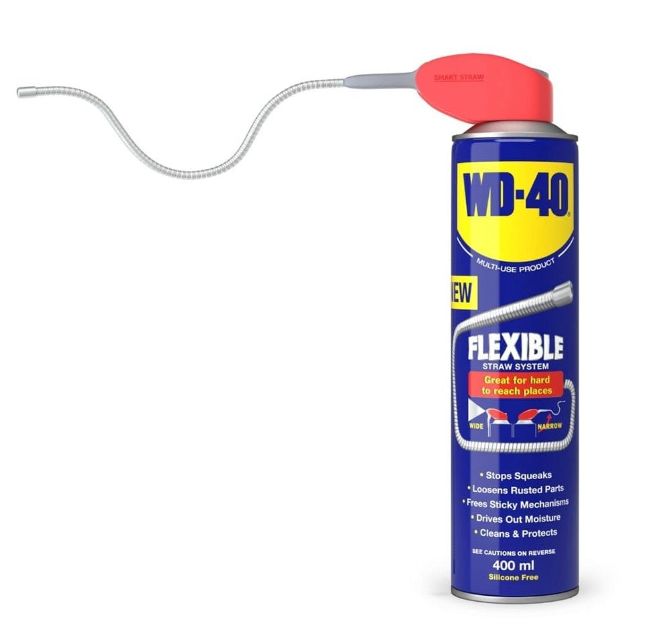 WD40 Spray with Flex-Hose, 400ml - WDL240 WD40 Spray with Flex-Hose, 400ml - WDL240