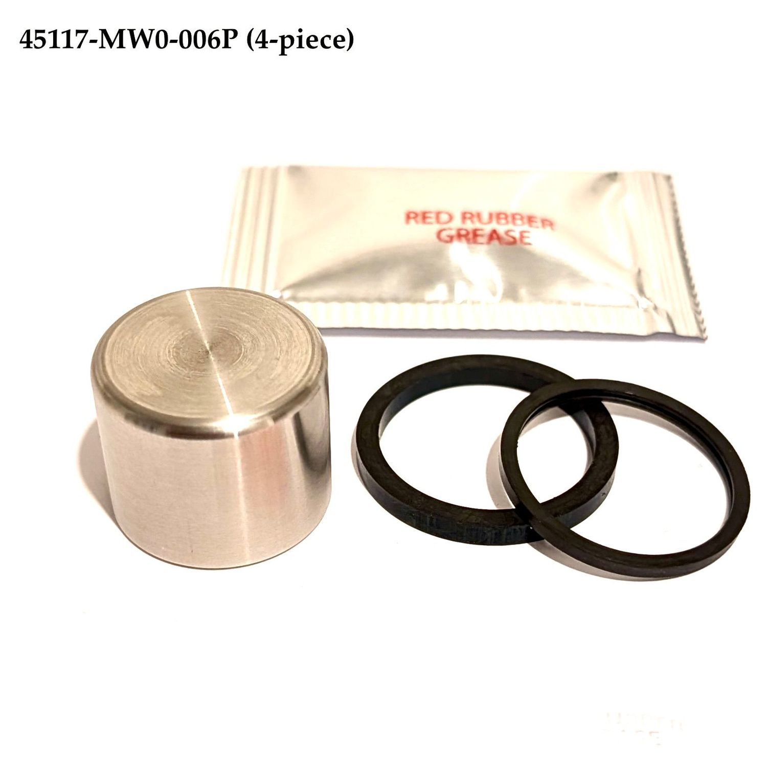 Front Brake Caliper Piston Stainless Steel & Seals Set (4-piece). 45117-MW0-006P Front Brake Caliper Piston Stainless Steel & Seals Set (4-piece). 45117-MW0-006P