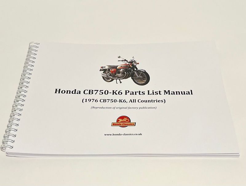 Factory Parts List Manual, CB750-K6 - HPL033 Factory Parts List Manual, CB750-K6 - HPL033