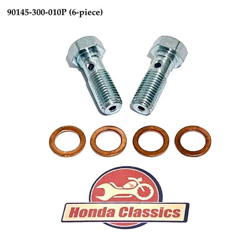 Brake Banjo Oil Bolt & Copper Crush Washers (4-piece). 90145-300-010P
