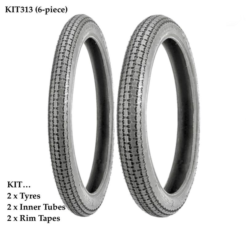 Front & Rear Tyre, Inner Tube & Rim Tape Set - KIT313 Front & Rear Tyre, Inner Tube & Rim Tape Set - KIT313