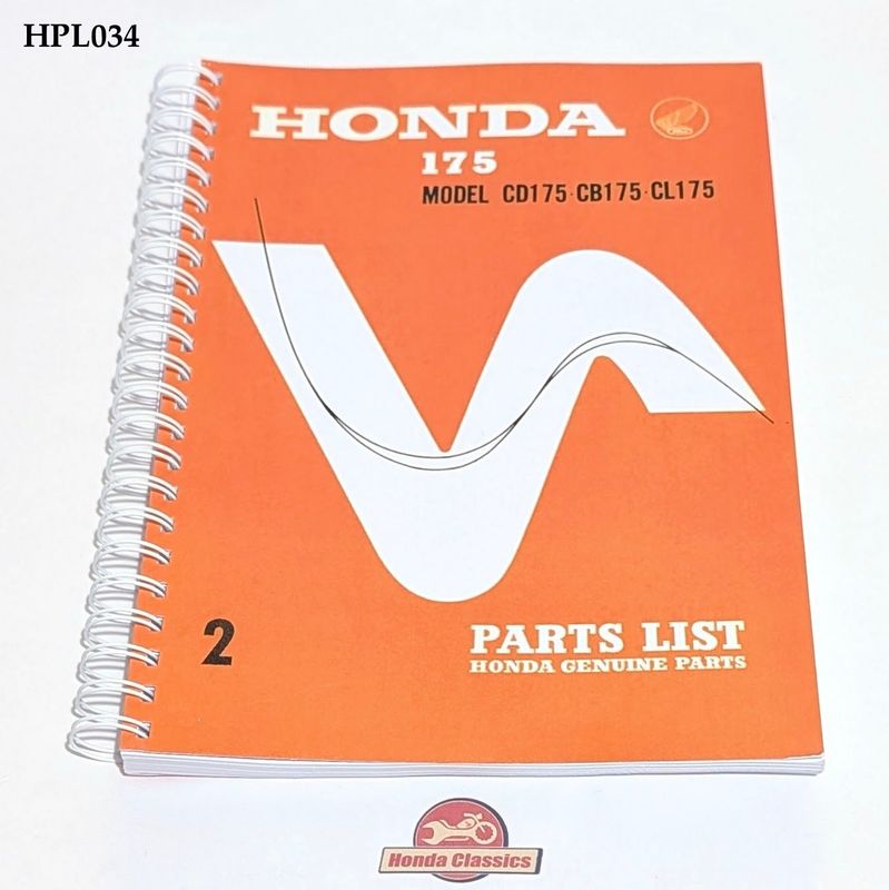 Factory Parts List Manual, CD175 CB175 CL175 - HPL034 Factory Parts List Manual, CD175 CB175 CL175 - HPL034