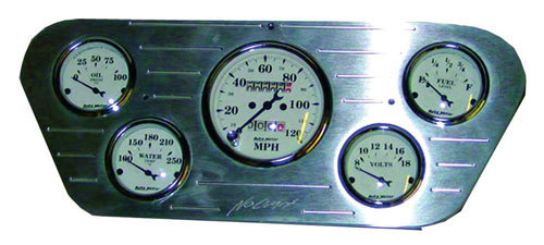 53-55 Ford Pickup Dash Insert - 5 Hole, Brushed