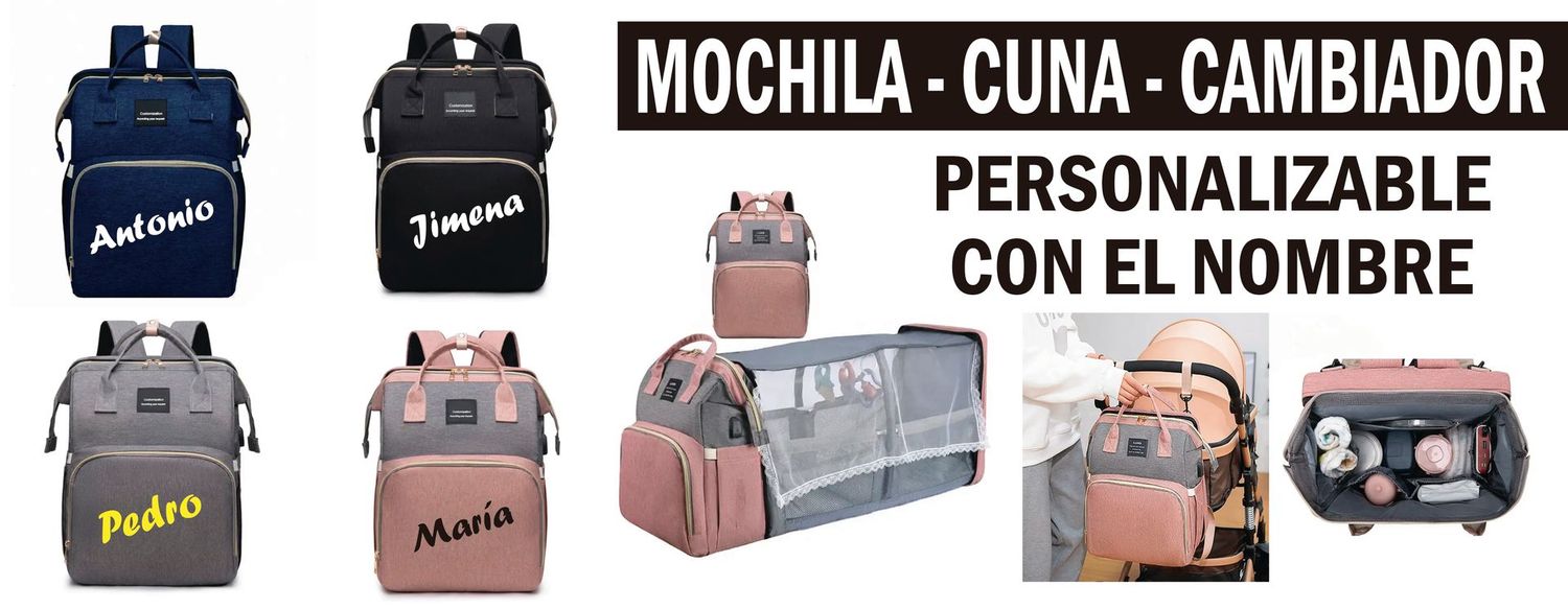 Mochila cuna personalizable con el nombre