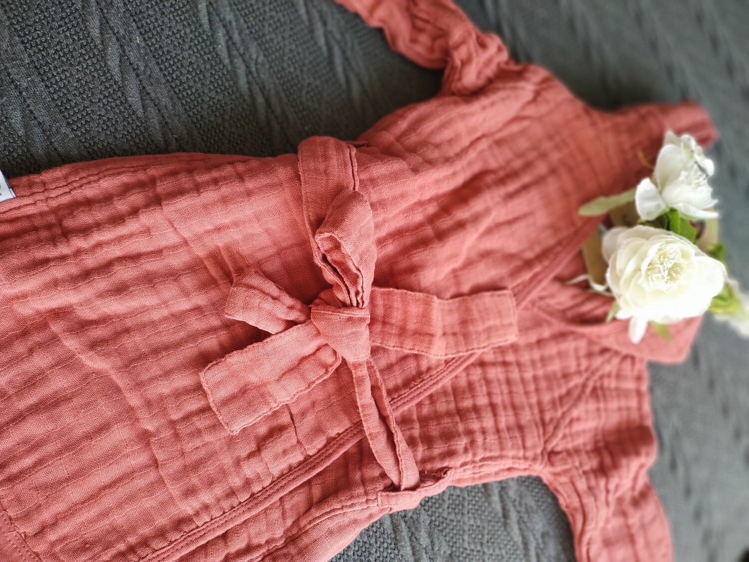 Kinderbademantel aus Musselin mit Personalisierung 12-18 Monate