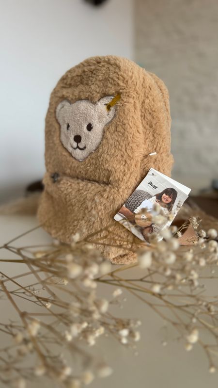 Steiff Rucksack mit Quitscher, Teddyrucksack, Kindergartenrucksack, Baby, Kinderrucksack, Personalisierter Rucksack mit Namen, Bärenrucksack