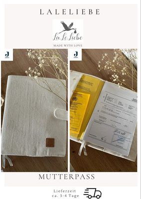 Untersuchungsheft | Jollein Twill - Natural Farbe Sand Geschenke für werdende Eltern | Geschenk zur Babyparty