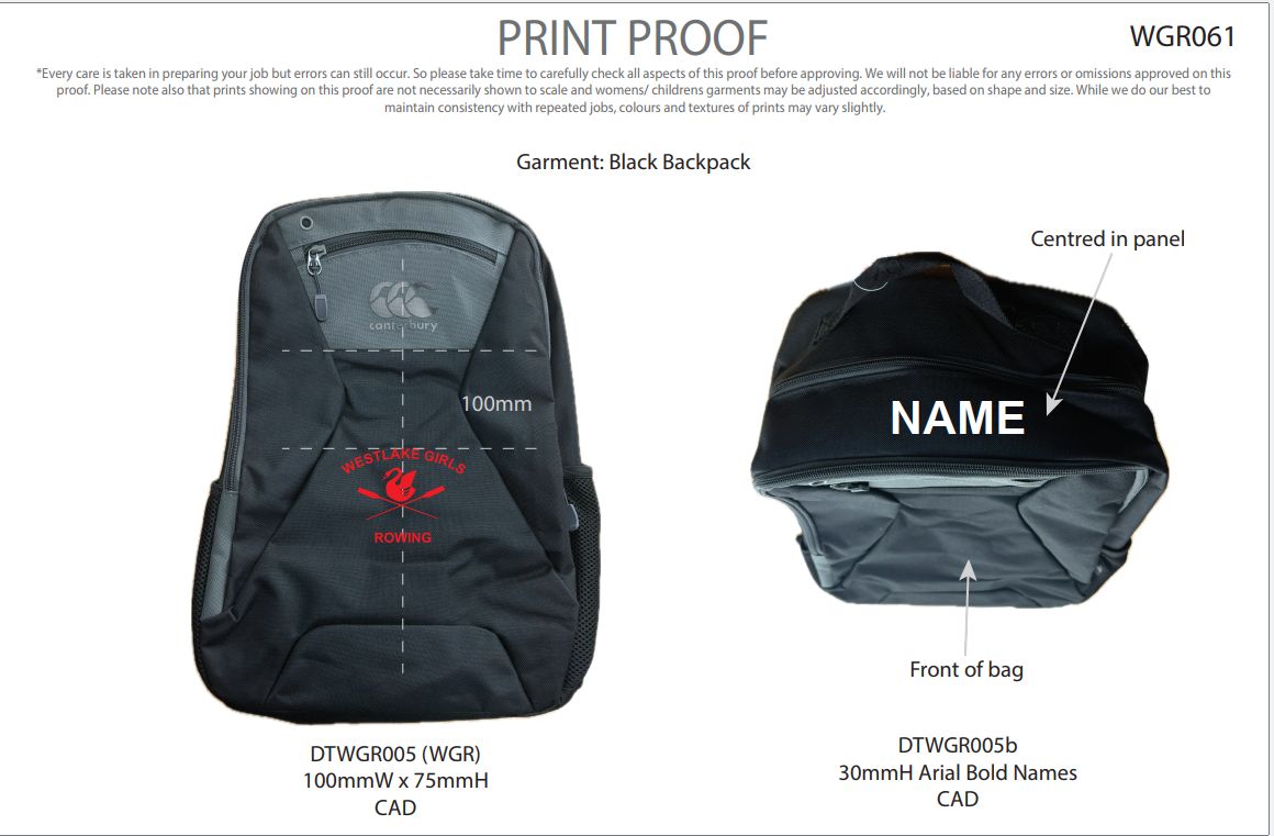 Rower/Coxswain Bag -BackPack  (WGR061)