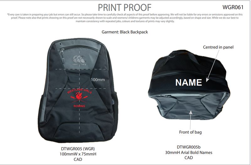 Rower/Coxswain Bag -BackPack  (WGR061)