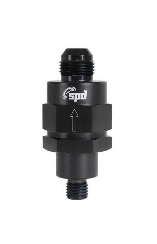 SPD V2 Takaiskuventtiilit full-flow M12x1.5 - AN8 musta