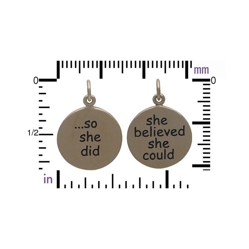 She Believed She Could So She Did Message Pendant - Bronze